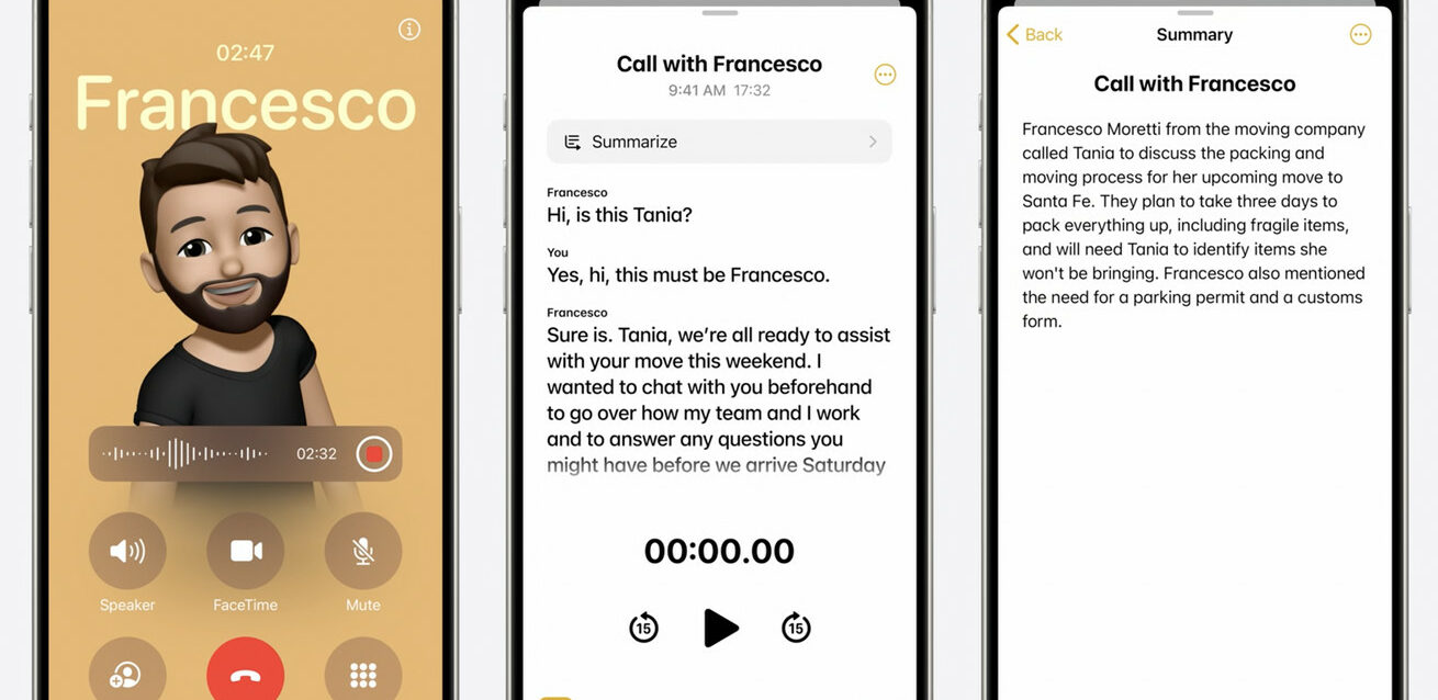 Apple’s iOS 18.1 developer beta adds AI call recording and transcription